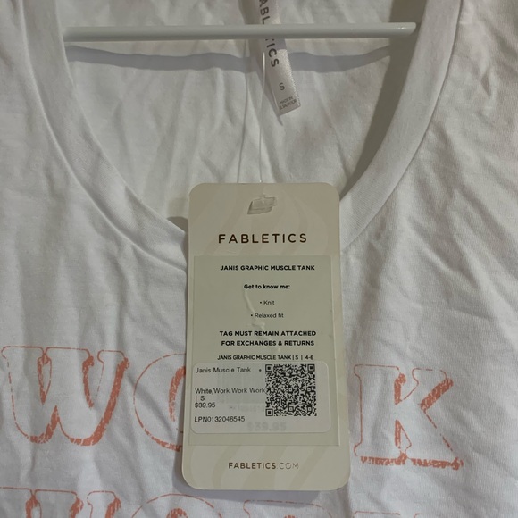 FABLETICS Janis Muscle Tank “Work Work Work” - Picture 3 of 4